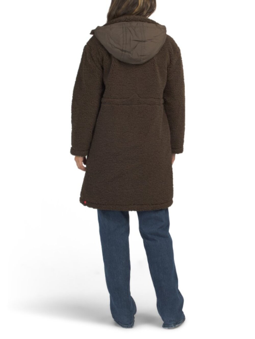 HUNTER Cream Iris Sherpa Longline Mixed Media Active Coat - Picture 2 of 2